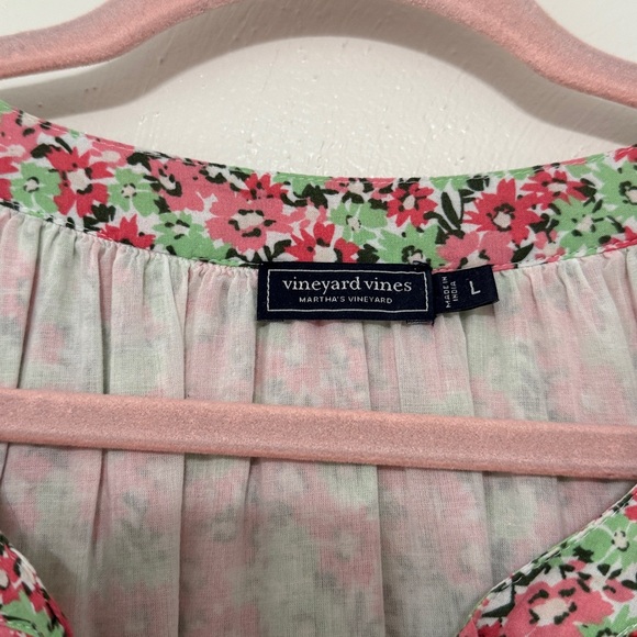Vineyard Vines Pink and Green Floral Long Sleeve Dress - Picture 2 of 6